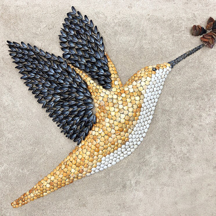 Des portraits d'animaux avec des coquillages par Anna Chan Des portraits d animaux avec des coquillages par Anna Chan 13 Des-portraits-d-animaux-avec-des-coquillages-par-Anna-Chan-13