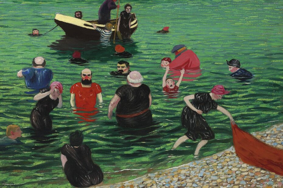 La baignade à Étretat en 1899 peinte par Félix Vallotton