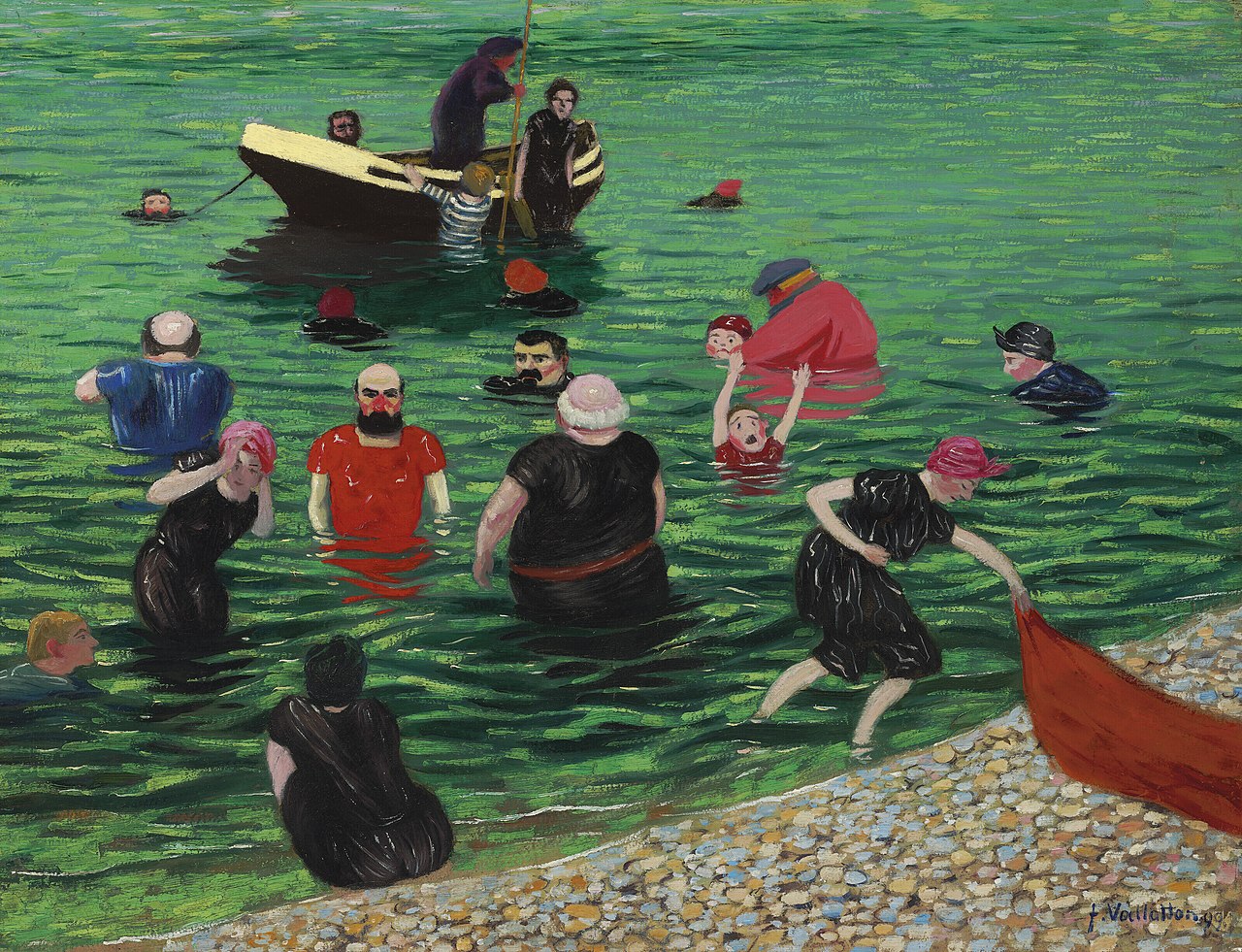 felix vallotton baignade etretat 1899 La baignade à Étretat en 1899 peinte par Félix Vallotton