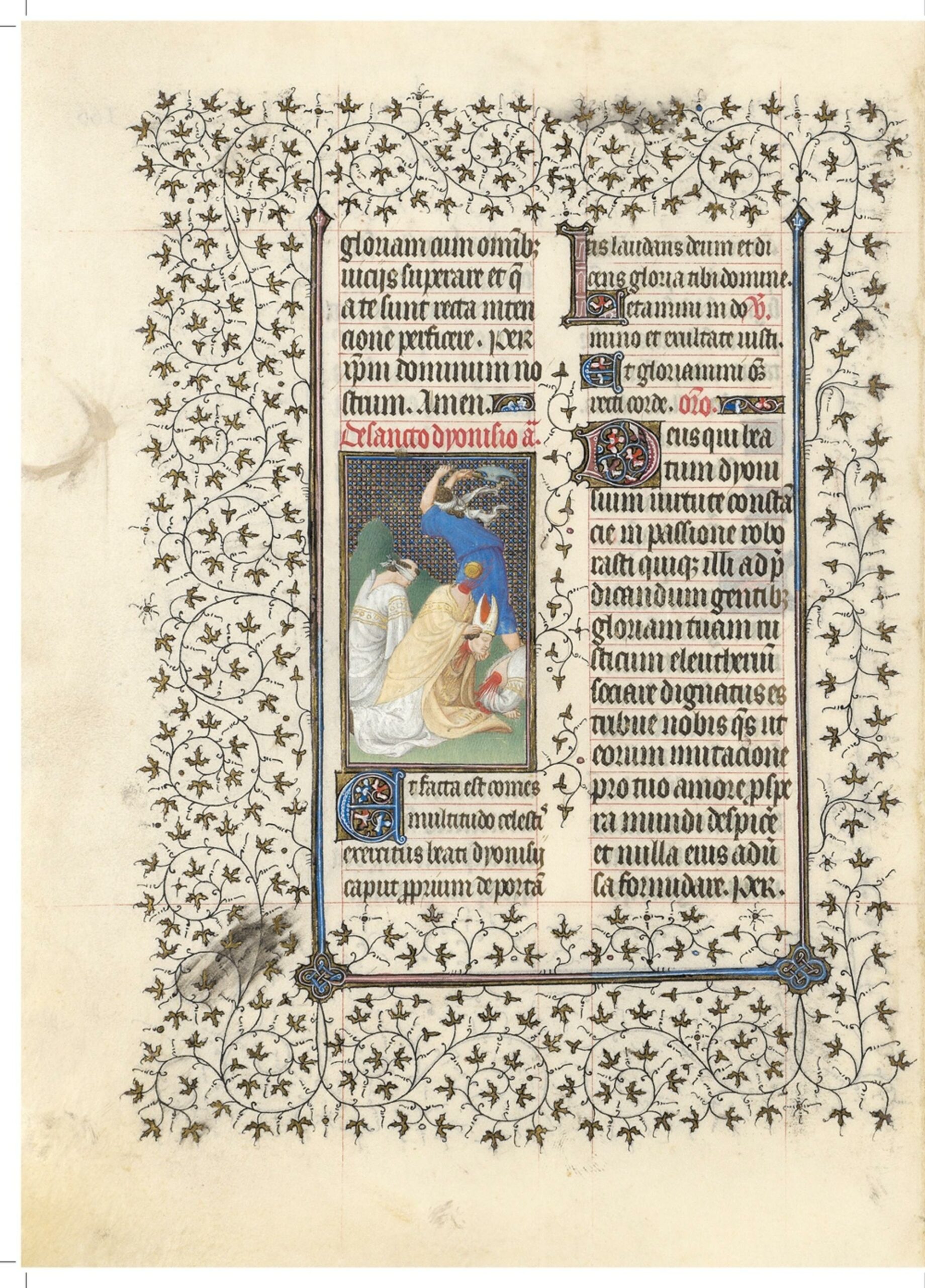 Décapitation de saint Denis dans les Belles Heures des frères de Limbourg Décapitation de saint Denis dans les Belles Heures des frères de Limbourg