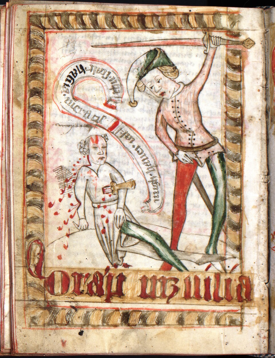 Meurtre dans une enluminure médiévale du Codex Upsaliensis B 38 vers 1430 Meurtre dans une enluminure médiévale du Codex Upsaliensis B 38 vers 1430