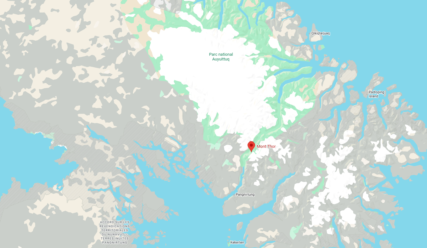 Le mont Thor la plus haute paroi rocheuse verticale du monde maps Le mont Thor la plus haute paroi rocheuse verticale du monde maps