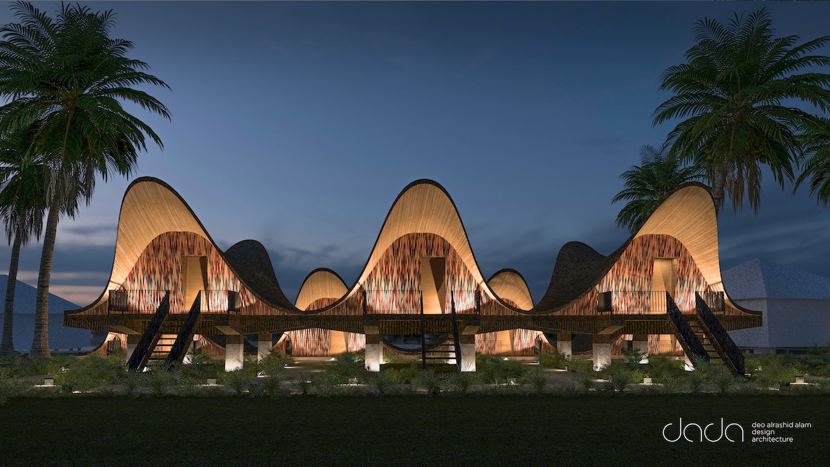 Un concept de bungalows en forme de coquillage aux Philippines Un concept de bungalows en forme de coquillage au Philippines 2 Un-concept-de-bungalows-en-forme-de-coquillage-au-Philippines-2