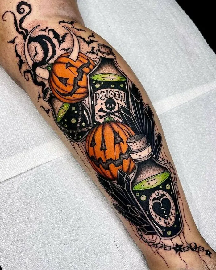 42 tatouages Halloween 30 nouveaux tatouages Halloween 4 citrouille poison 30-nouveaux-tatouages-Halloween-4-citrouille-poison