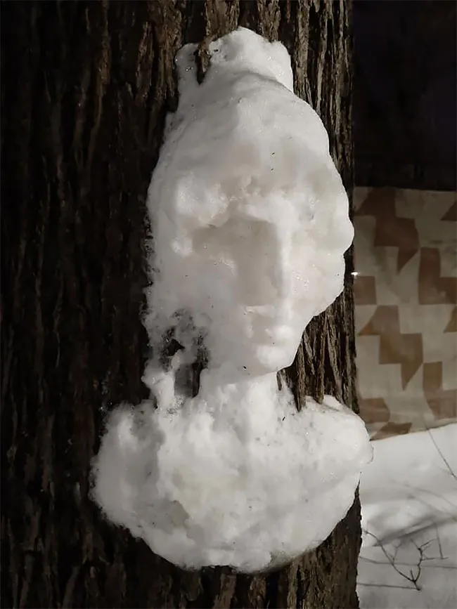 Une artiste anonyme réalise des sculptures de neige sur des troncs d'arbres dans le parc Perovsky une artiste anonyme realise des sculptures sur des troncs d arbres dans le parc Perovsky moscou 10 une-artiste-anonyme-realise-des-sculptures-de-neige-sur-des-troncs-d-arbres-dans-le-parc-Perovsky-moscou