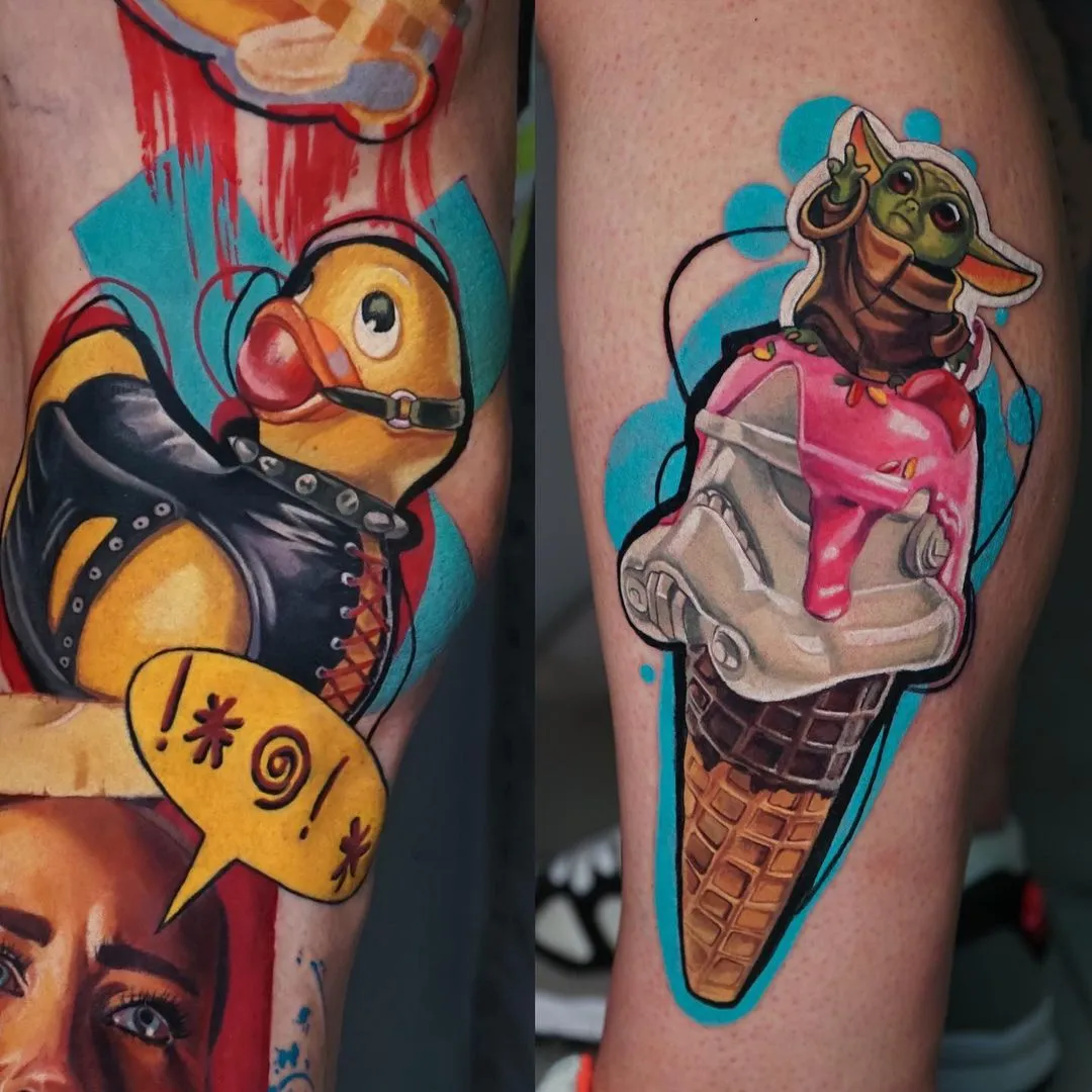 De Chucky à Elon Musk, les tatouages colorés de Daria Pirojenko De Chucky a Elon Musk les tatouages colores de Daria Pirojenko tattoo pop culture 10 De-Chucky-a-Elon-Musk-les-tatouages-colores-de-Daria-Pirojenko-tattoo-pop-culture