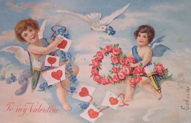 40 petits anges Cupidon des cartes de Saint-Valentin du début du XXème siècle Les anges Cupidon des cartes de Saint Valentin du debut du XXeme siecle 25 Les-anges-Cupidon-des-cartes-de-Saint-Valentin-du-debut-du-XXeme-siecle
