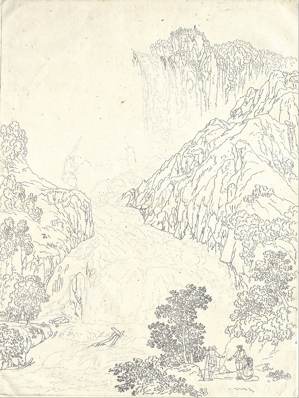 cascata delle marmore hackert 1776 Cascata delle Marmore dessinée par Jacob Philipp Hackert en 1776
