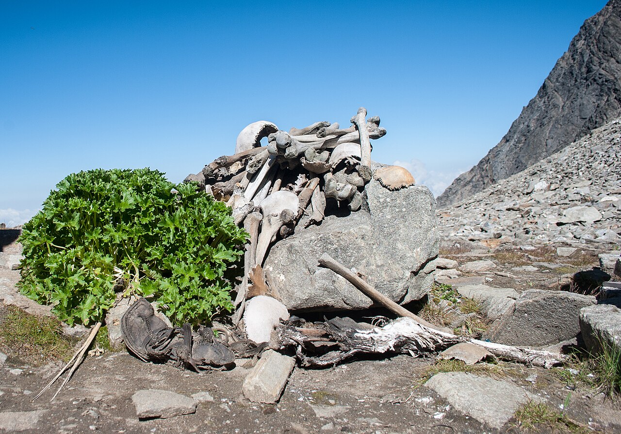 Restes humains au lac Roopkund, le lac aux squelettes de l’Himalaya Restes humains au lac Roopkund, le lac aux squelettes de l’Himalaya