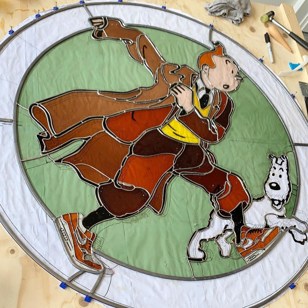 Les vitraux pop-culture de Arjan Boeve Les vitraux pop culture de Arjan Boeve 3 tintin milou Les-vitraux-pop-culture-de-Arjan-Boeve-3-tintin-milou