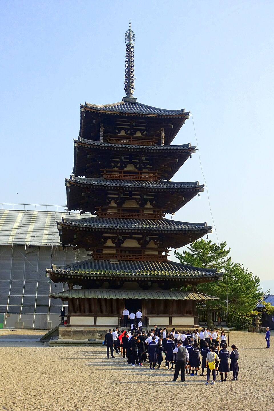 Pagode à cinq étages en bois du temple Horyuji au Japon Pagode à cinq étages en bois du temple Horyuji au Japon