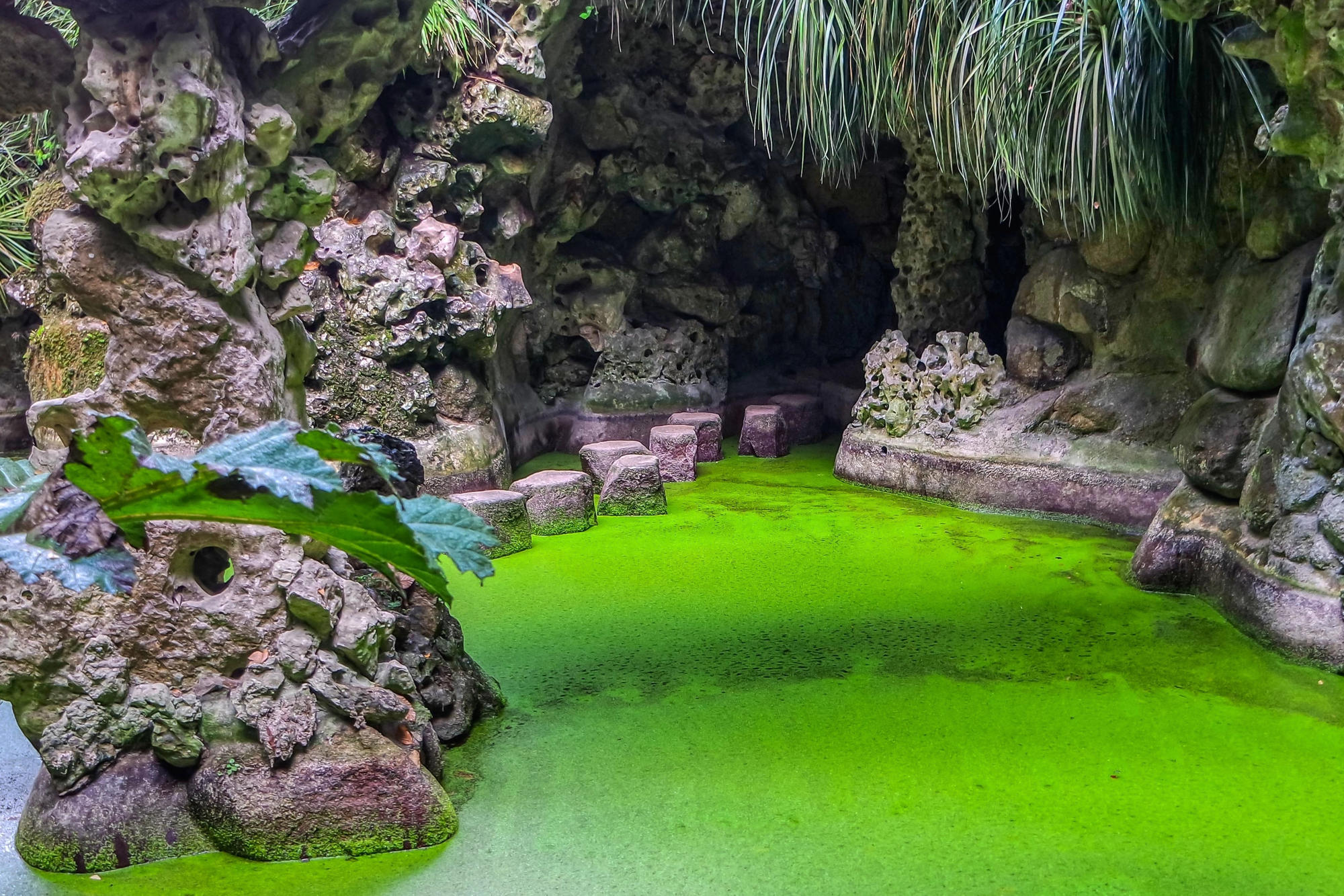 Grotte de la Quinta da Regaleira dans les jardins de Sintra Grotte de la Quinta da Regaleira dans les jardins de Sintra
