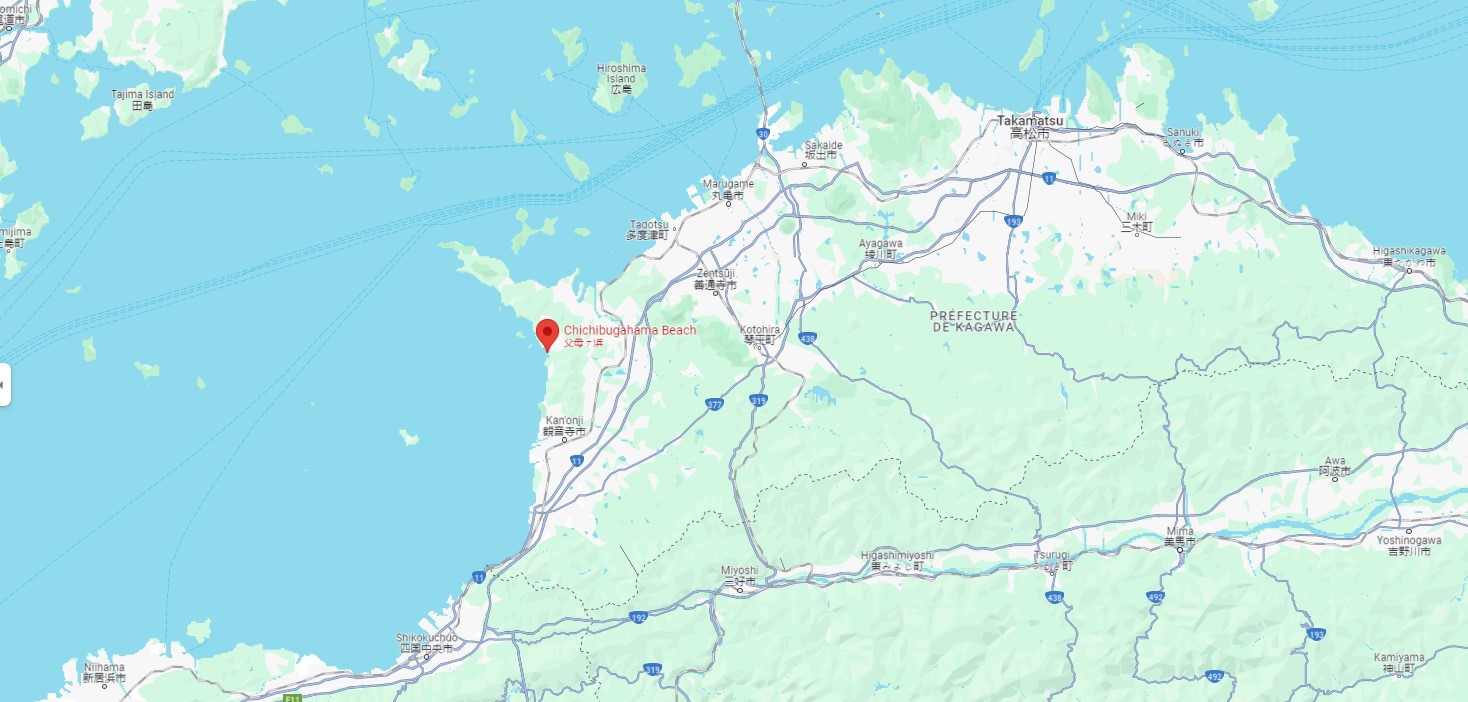 Chichibugahama, la célèbre plage miroir du Japon chichibugahama la celebre plage miroir du japon Shikoku 2 chichibugahama-la-celebre-plage-miroir-du-japon-Shikoku-ggole-maps
