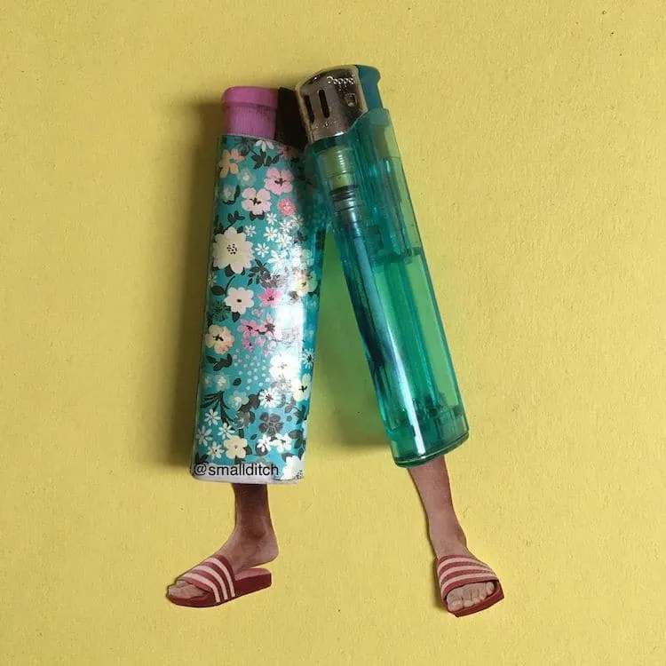 Des mélanges humoristiques d'objets et de jambes de magazine des melanges humoristiques d objets et de jambes de magazine 1 martha haversham collages 7 des-melanges-humoristiques-d-objets-et-de-jambes-de-magazine-1-martha-haversham-collages-7