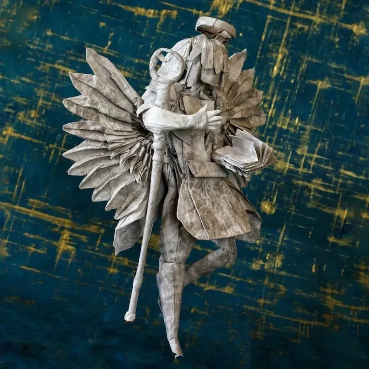 Un stupéfiant ange en origami d'une seule feuille de papier ressemblant à une sculpture de marbre un stupefiant ange en origami d une seule feuille de papier ressemblant a une sculpture de marbre 3 un-stupefiant-ange-en-origami-d-une-seule-feuille-de-papier-ressemblant-a-une-sculpture-de-marbre-3