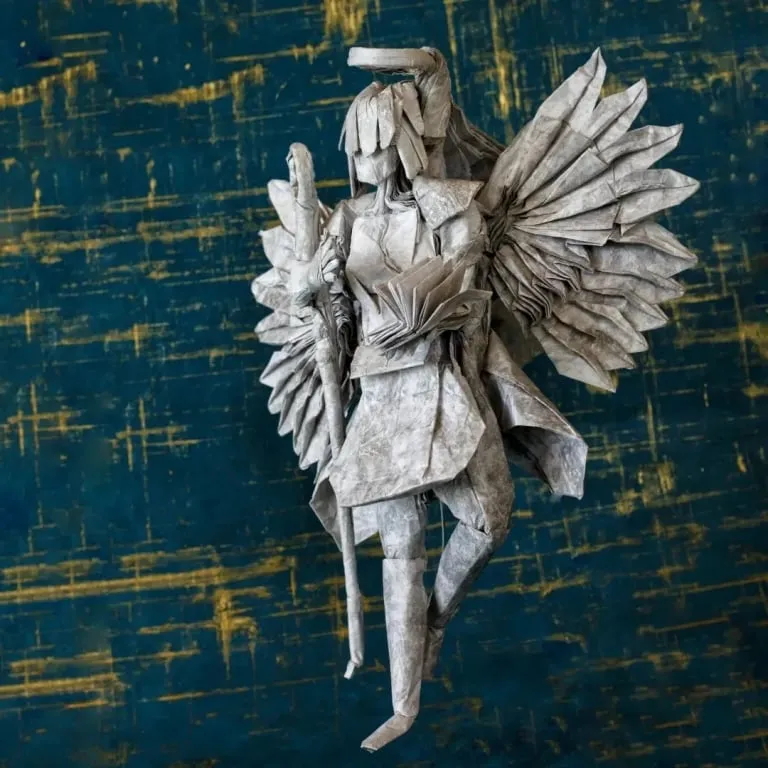 Un stupéfiant ange en origami d'une seule feuille de papier ressemblant à une sculpture de marbre un stupefiant ange en origami d une seule feuille de papier ressemblant a une sculpture de marbre 4 un-stupefiant-ange-en-origami-d-une-seule-feuille-de-papier-ressemblant-a-une-sculpture-de-marbre-4