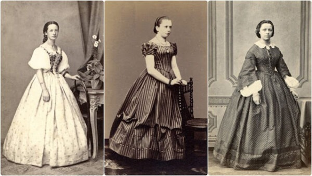 portraits de jeunes femmes en robe a crinoline au milieu du 19eme siecle portraits de jeunes femmes en robe a crinoline au milieu du 19eme siecle