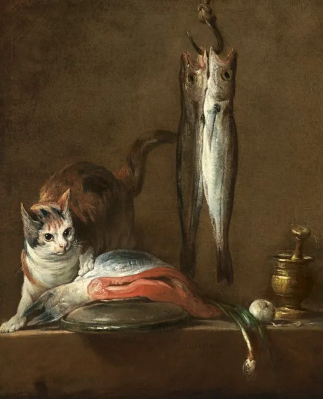 Les chats volent la nourriture dans les natures mortes de la Renaissance Les chats volent la nourriture dans les natures mortes de la Renaissance 4 jean baptiste simeon chardin Les-chats-volent-la-nourriture-dans-les-natures-mortes-de-la-Renaissance-4-jean-baptiste-simeon-chardin.