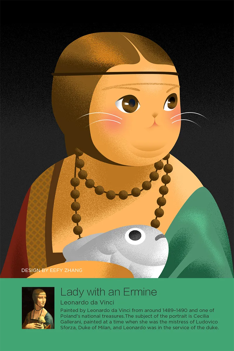 Famous Kitty - Des chats dans des portraits célèbres Famous Kitty Des chats dans des portraits celebres 5 dame a l ermine leonard de vinci Famous-Kitty-Des-chats-dans-des-portraits-celebres-5-dame-a-l-ermine-leonard-de-vinci