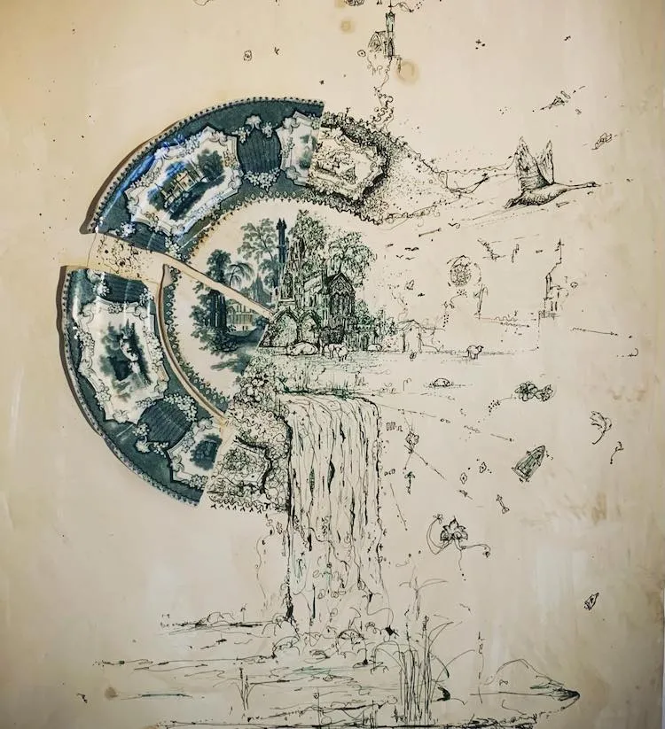 Fragmented - des "réparations" d' assiettes brisées par du dessin fragmented des reparations d assiettes brisees par du dessin robert strati 5 fragmented-des-reparations-d-assiettes-brisees-par-du-dessin-robert-strati-5