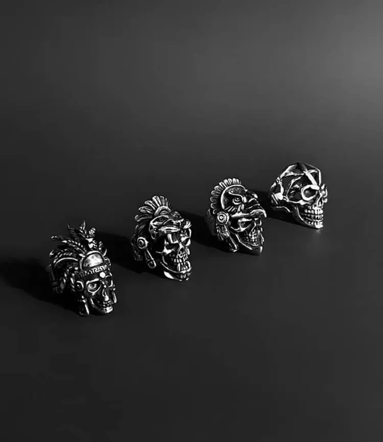 De magnifiques bagues aztèques et autres bijoux en argent de magnifiques bagues azteques et autres bijoux en argent maya 6 de-magnifiques-bagues-azteques-et-autres-bijoux-en-argent-maya-6. Bagues aztèques en crânes