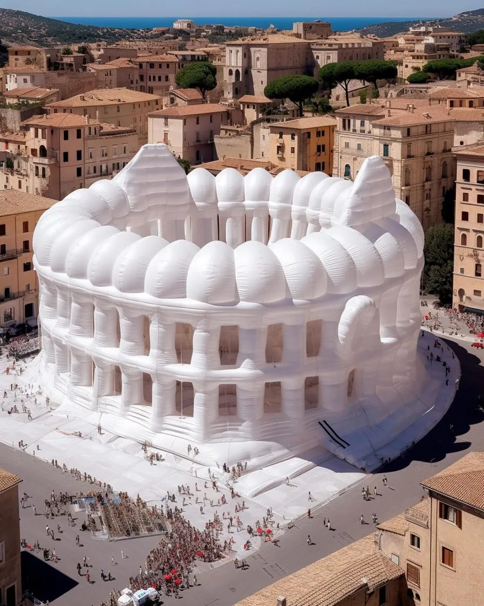 De la tour Eiffel au Taj Majal, les monuments gonflables imaginés via IA des monuments gonflables par ia 6 colysee des-monuments-gonflables-par-ia-6-colysee