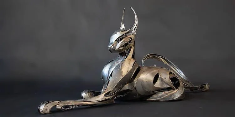 Les magnifiques sculptures métalliques de Georgie Seccull les magnifiques sculptures metalliques de georgie seccull 14 les-magnifiques-sculptures-metalliques-de-georgie-seccull-14-felin