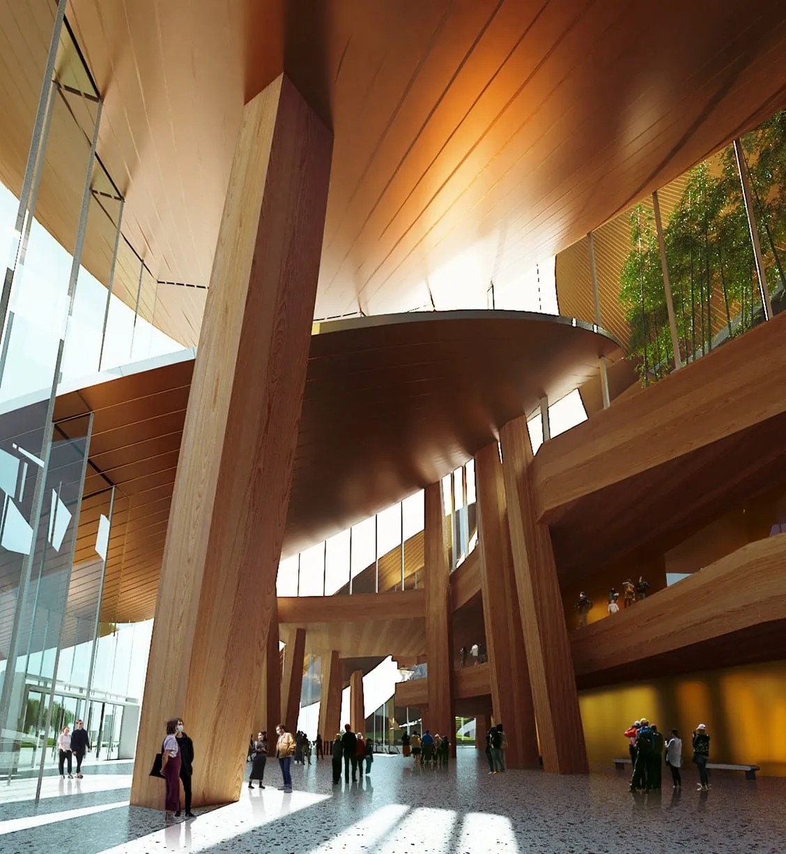 Un centre culturel avec un toit en forme de feuilles de bambou un centre culturel avec un toit en forme de feuilles de bambou 7 un-centre-culturel-avec-un-toit-en-forme-de-feuilles-de-bambou-7