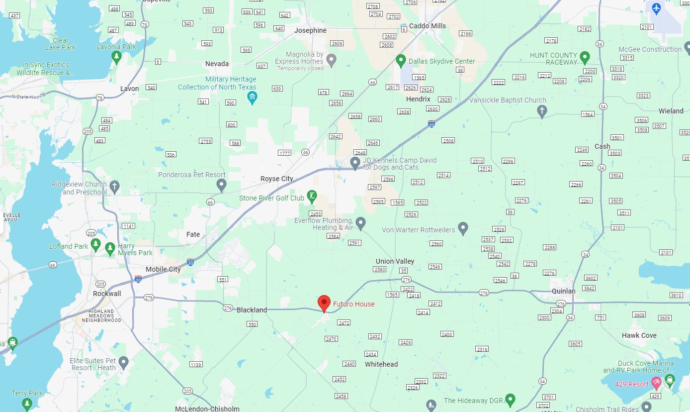 La Futuro House de Royse City, maison vaisseau spatial abandonnée la futuro house de royse city maison vaisseau spatial abandonnee texas usa maps la-futuro-house-de-royse-city-maison-vaisseau-spatial-abandonnee-texas-usa-maps