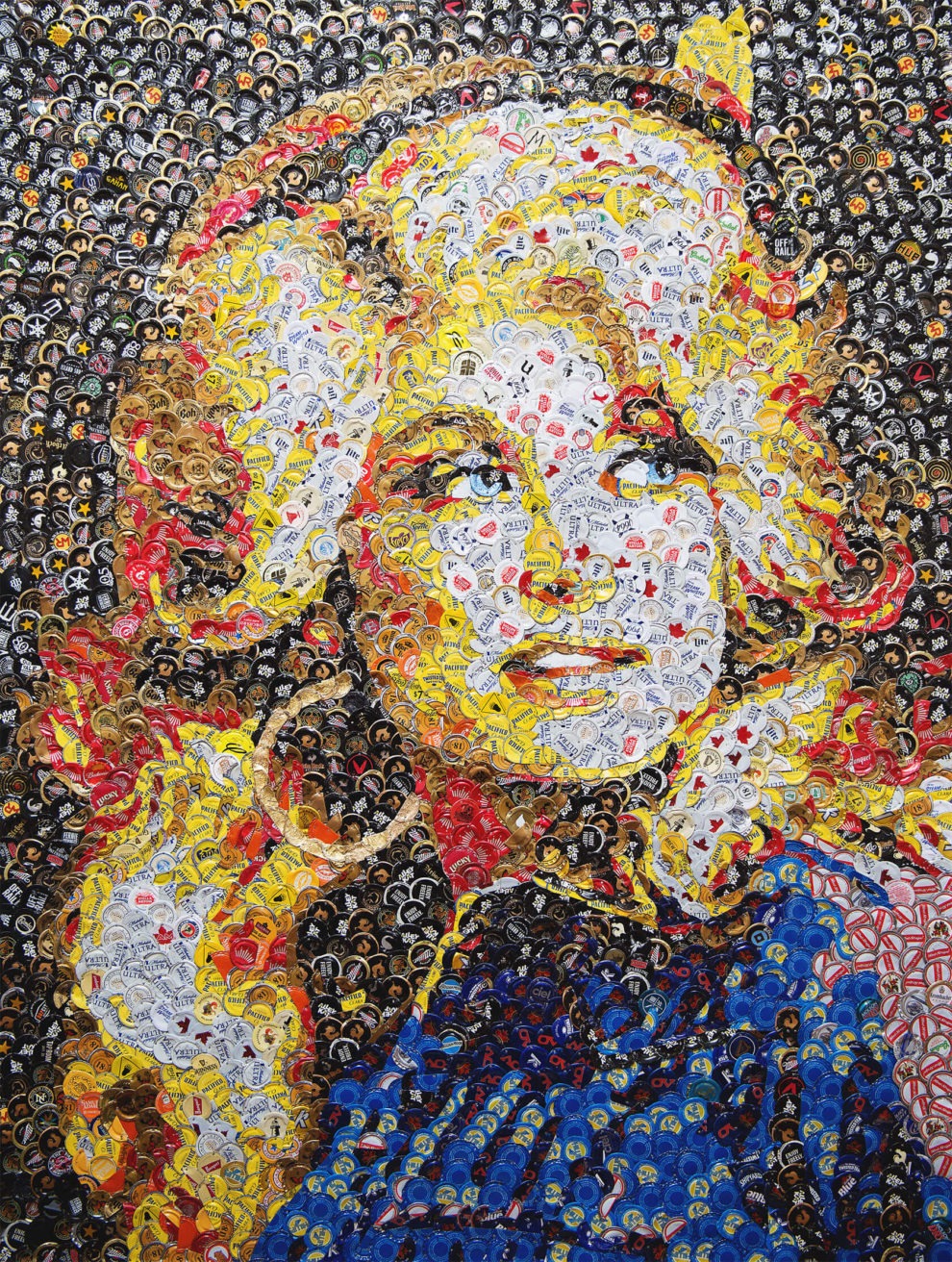 Des tableaux en capsules de bouteilles par Jeffrey A. Meszaro des tableaux en capsules de bouteilles par jeffrey a meszaro 1 des-tableaux-en-capsules-de-bouteilles-par-jeffrey-a-meszaro-1