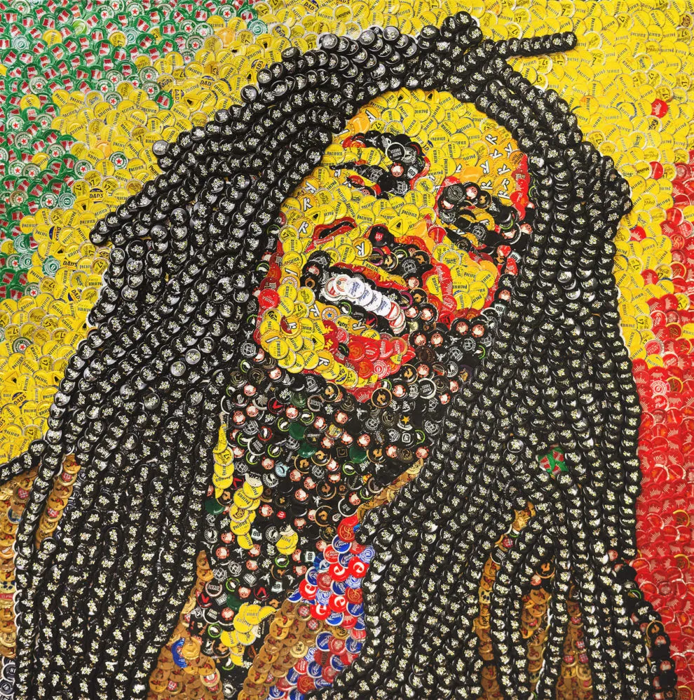 Des tableaux en capsules de bouteilles par Jeffrey A. Meszaro des tableaux en capsules de bouteilles par jeffrey a meszaro 18 bob marley des-tableaux-en-capsules-de-bouteilles-par-jeffrey-a-meszaro-18-bob-marley