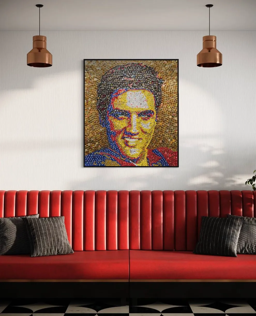 Des tableaux en capsules de bouteilles par Jeffrey A. Meszaro des tableaux en capsules de bouteilles par jeffrey a meszaro 5 elvis presley es-tableaux-en-capsules-de-bouteilles-par-jeffrey-a-meszaro-5-elvis-presley