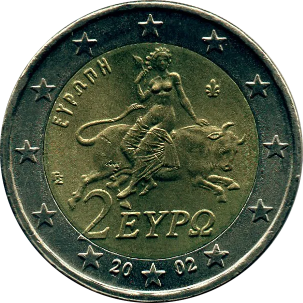 La pièce de 1 euro grecque a le même dessin de chouette que les pièces de 2500 ans 2 euros Grece 2_euros_Grece