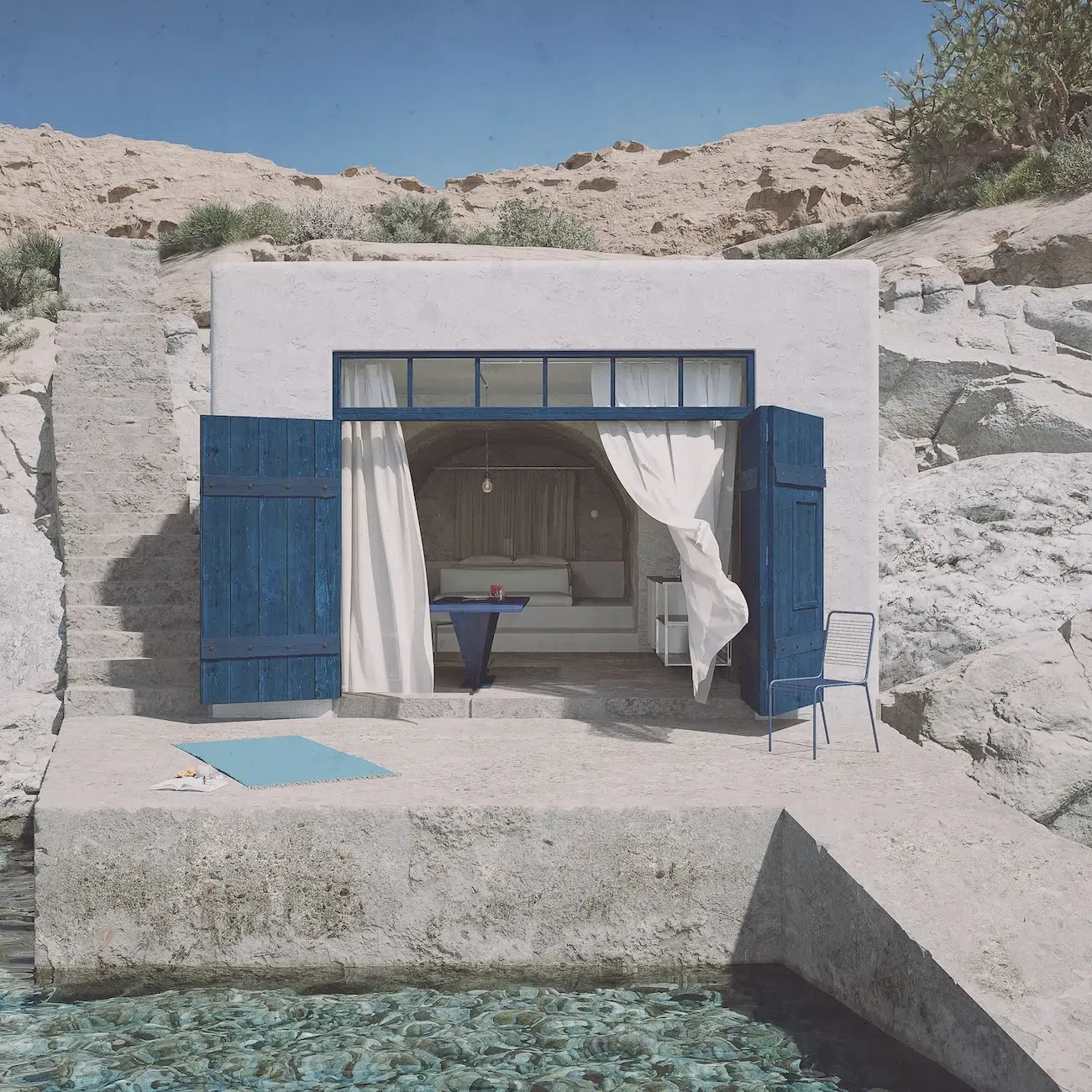 Siridi : un abri de pêcheur de Milos transformé en refuge design durable siridi un abri de pecheur de milos transforme en refuge design durable 2 siridi-un-abri-de-pecheur-de-milos-transforme-en-refuge-design-durable-2