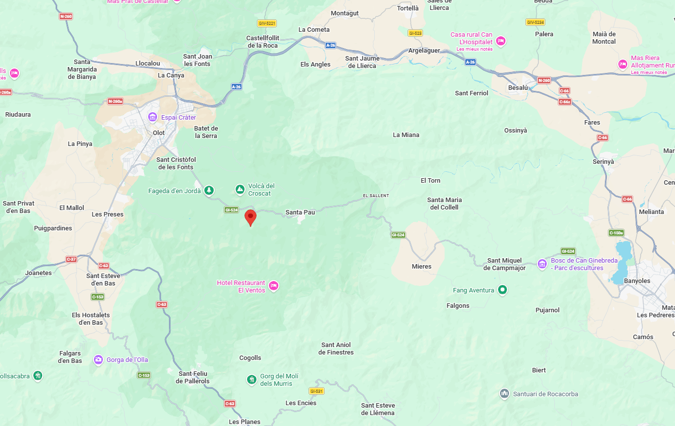 volcan santa margarida une chapelle dans un cratere en catalogne maps volcan santa margarida une chapelle dans un cratere en catalogne maps