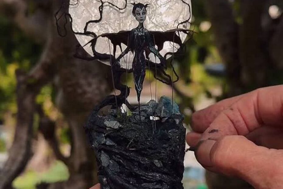 les miniatures animees et sculptures cinetiques de penny thomson 1 sorciere pleine lune