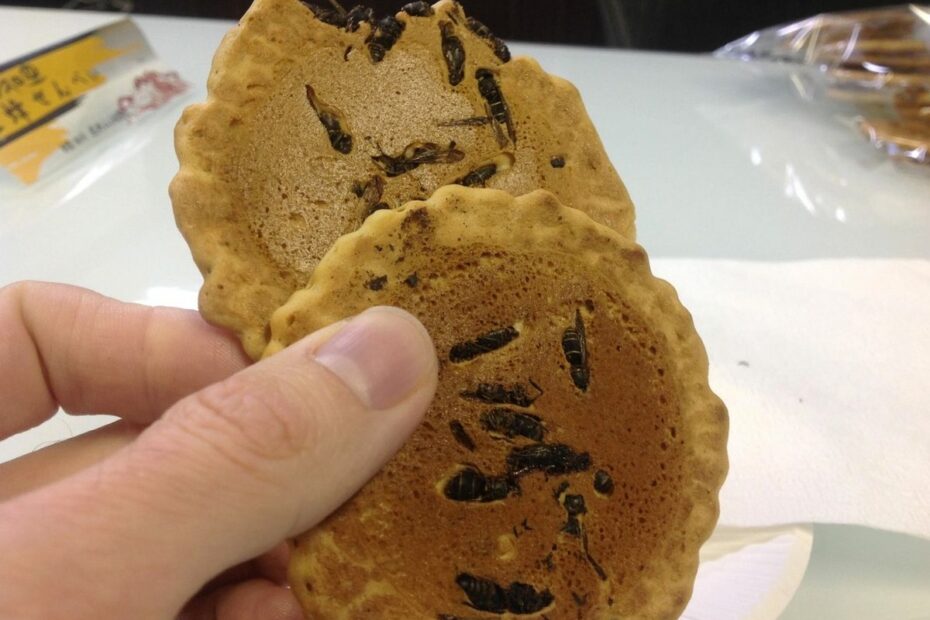 jibachi senbei les crackers japonais aux guepes entieres 1