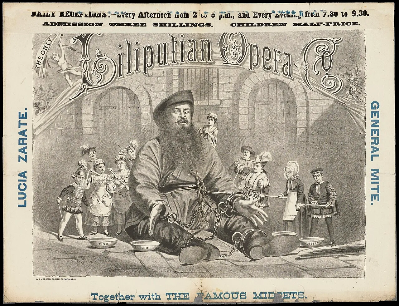 lucia zarate femme la plus legere du monde 2 Affiche pour The Only Lilliputian Opera Co., mettant en vedette Lucía Zárate et General Mite, entre autres
