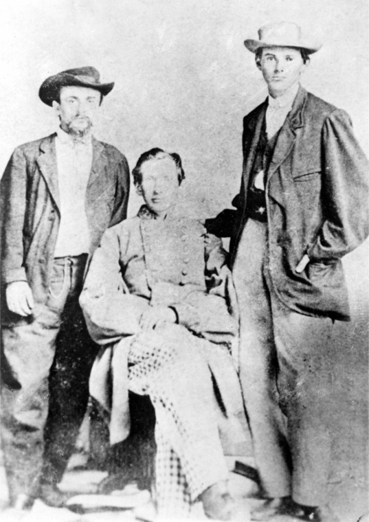 Photo de Jesse James jeune avec Frank James et Fletch Taylor vers 1864 Photo de Jesse James jeune avec Frank James et Fletch Taylor vers 1864