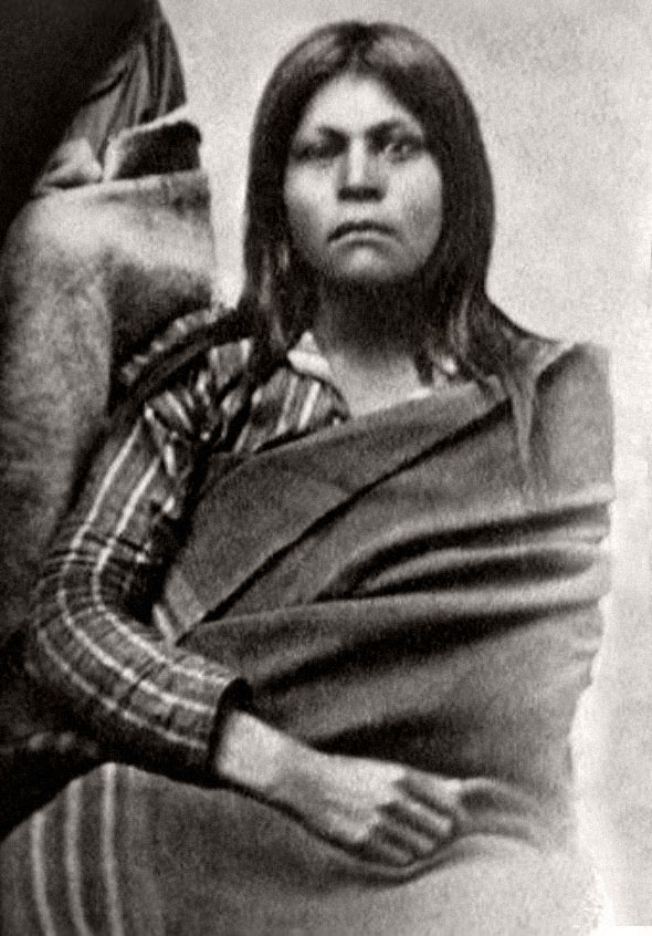 Photographie ancienne d’une femme autochtone parfois identifiée comme Juana Maria Photographie ancienne d’une femme autochtone parfois identifiée comme Juana Maria