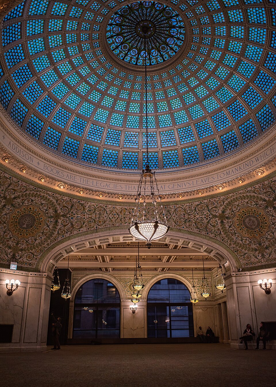 dome tiffany chicago cultural center Dôme Tiffany authentique du Preston Bradley Hall au Chicago Cultural Center