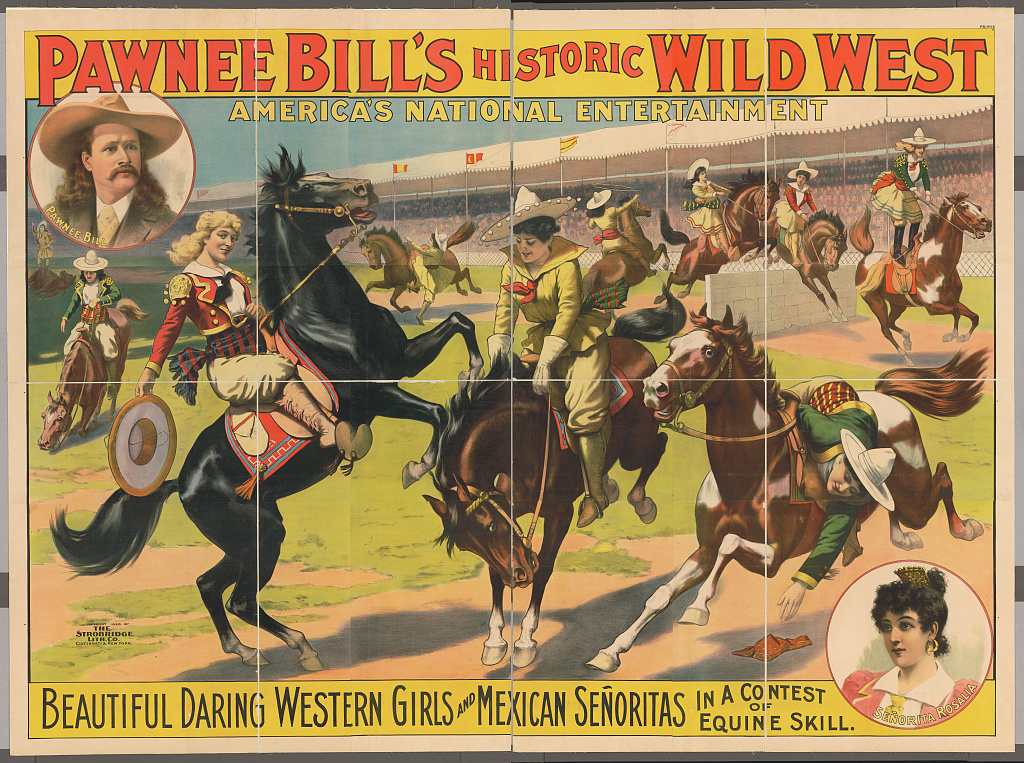 Cowgirls à cheval dans le Wild West Show de Pawnee Bill en 1898 Cowgirls à cheval dans le Wild West Show de Pawnee Bill en 1898