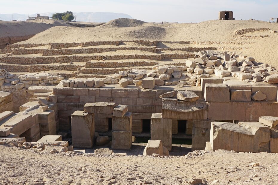 Ruines antiques du complexe d'Abydos en Égypte