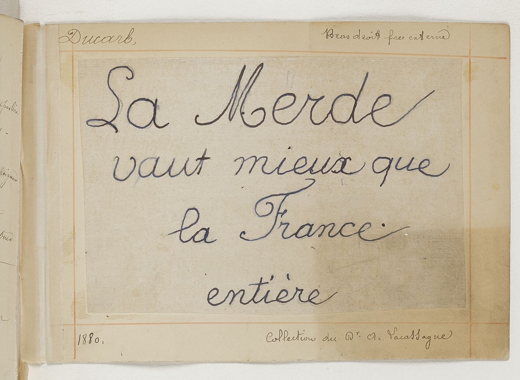 tatouage la merde vaut mieux france lacassagne Tatouage « La merde vaut mieux que la France entière » dans la collection Alexandre Lacassagne