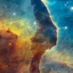 Pilier de poussière en forme de tête de chat dans la nébuleuse de la Carène, photographié par Hubble en lumière visible